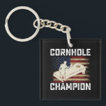 Cornhole Champion American Flag USA 4th OF July  Keychain<br><div class="desc">Cornhole Champion American Flag USA July 4th Cornhole</div>