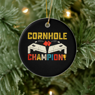 Cornhole Champion American USA 4th Of July Ceramic Ornament