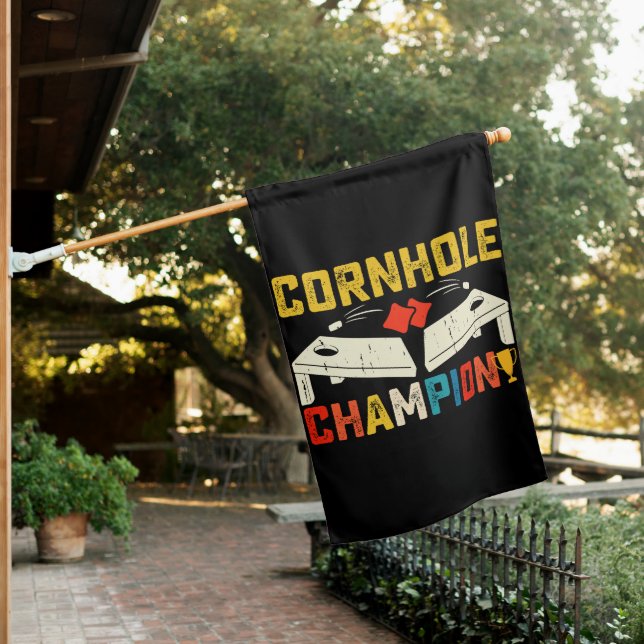 Cornhole Champion American USA 4th Of July  House Flag (In SItu)