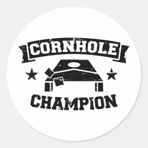 Cornhole champion classic round sticker