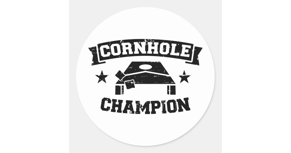 Demonstrere ebbe tidevand metodologi Cornhole champion classic round sticker | Zazzle