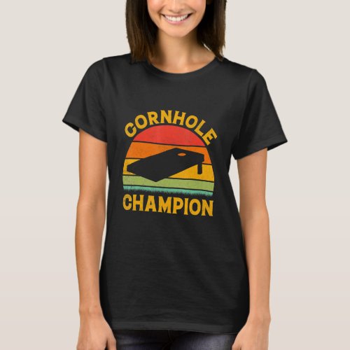 Cornhole Champion Cornhole Player Team Mens Women T_Shirt