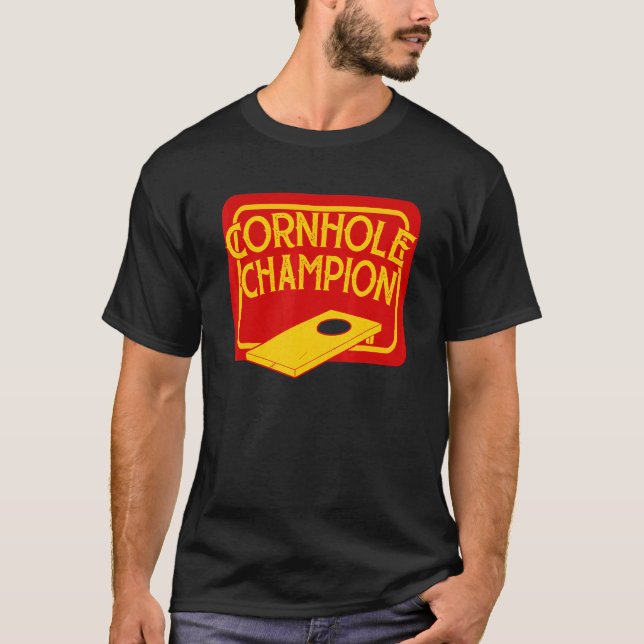 Cornhole Champion  Cornhole Team Bean Bag  Cornhol T-Shirt (Front)