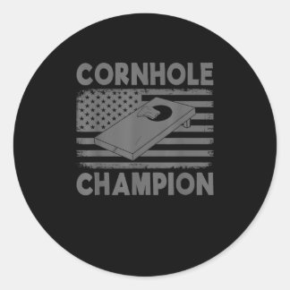 Cornhole Champion Cornhole Team Bean Bag F Classic Round Sticker
