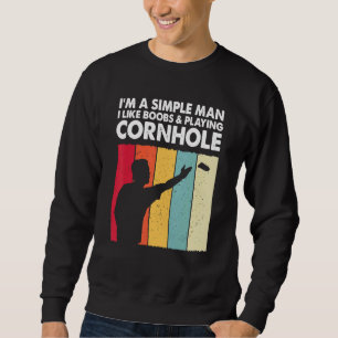 Cornhole Champion King  Cornhole Player Dad Team Sweatshirt