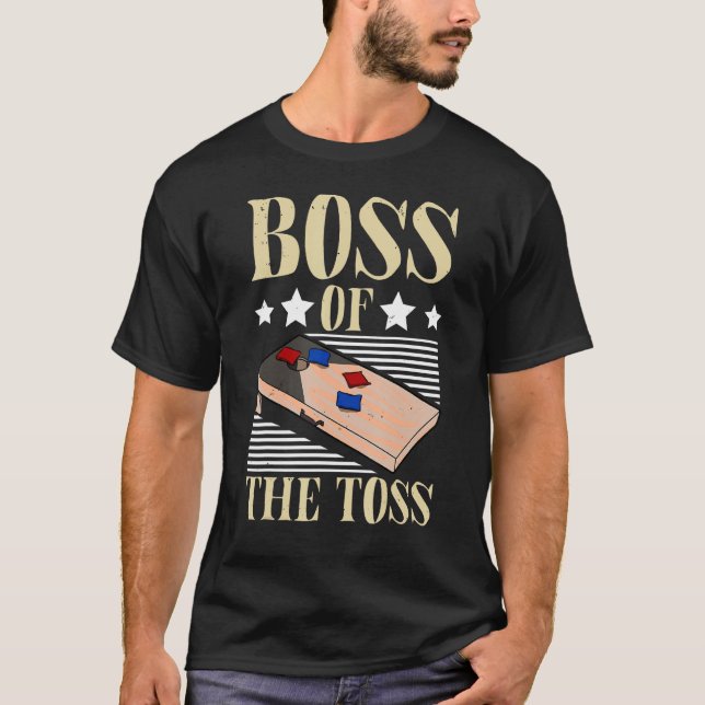 Cornhole Corn Hole Boss of the Toss T-Shirt (Front)