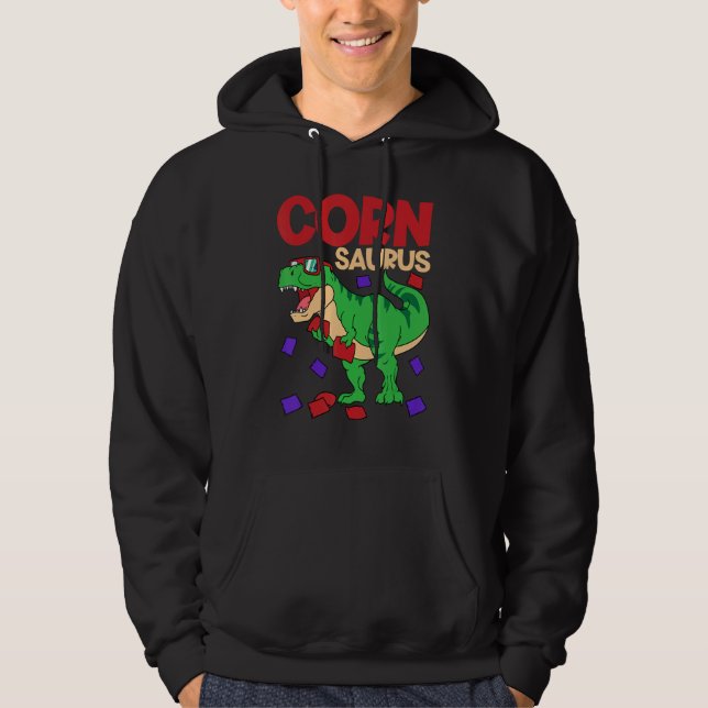 Cornhole Corn Hole Cornsaurus Hoodie (Front)