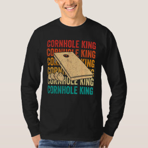 Cornhole Corn Hole Retro Cornhole King T-Shirt