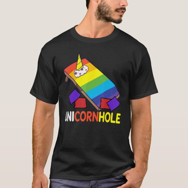 Cornhole Corn Hole Unicornhole T-Shirt (Front)