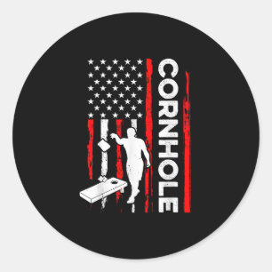 Cornhole Corn Hole Vintage Retro Classic Round Sticker