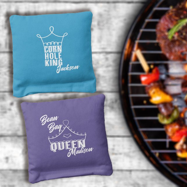 Cornhole King Bean Bag Queen Name Cornhole Bags (Creator Uploaded)
