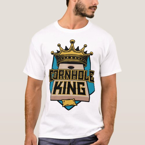 Cornhole King Mens Funny Bean Bag  Gaming T_Shirt