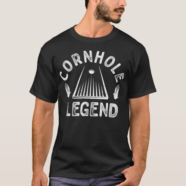 Cornhole Legend Retro Bag Tournament T-Shirt (Front)