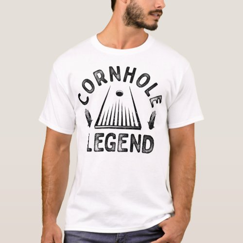 Cornhole Legend Retro Bag Tournament T_Shirt