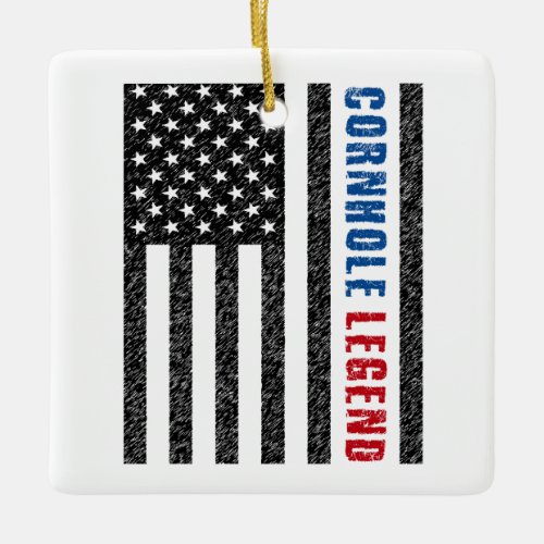 Cornhole Legend USA Ceramic Ornament