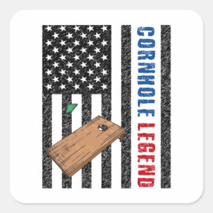 Cornhole Legend USA Square Sticker