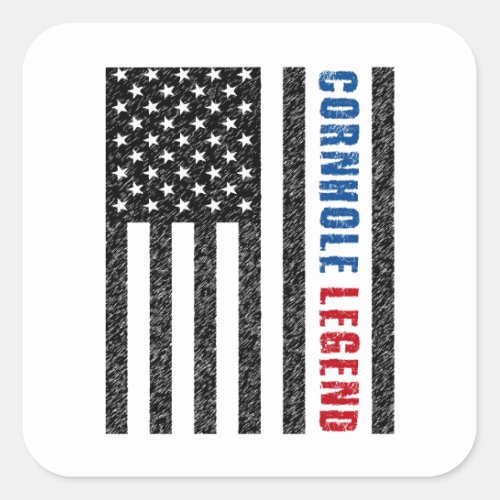 Cornhole Legend USA Square Sticker