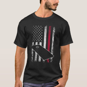 Cornhole Lover Patriotic American Flag Cornhole 4T T-Shirt