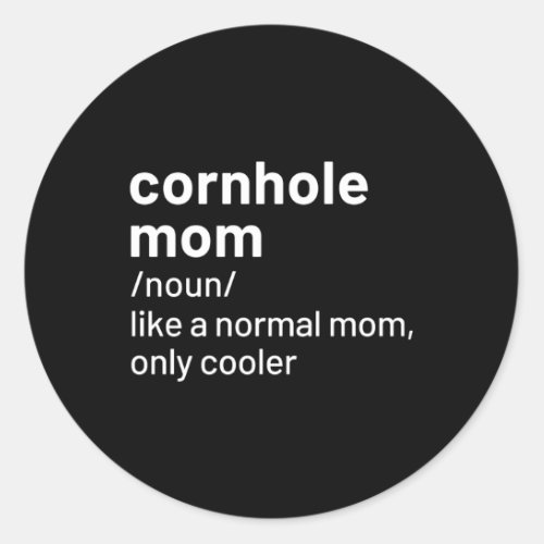 Cornhole Mom Classic Round Sticker