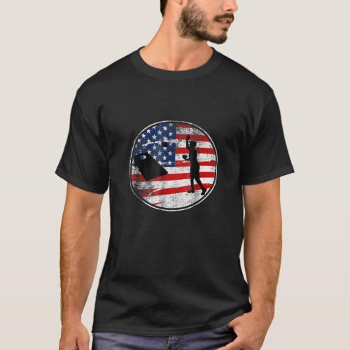 Cornhole Patriotic American Flag Vintage Champion T_Shirt