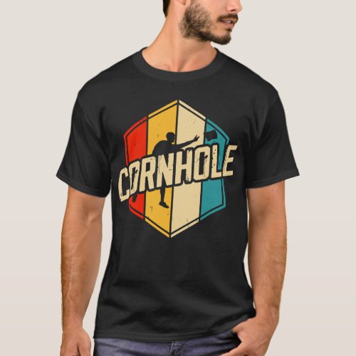 Cornhole Player Baggo Bean Bag Toss Cornhole Team T_Shirt