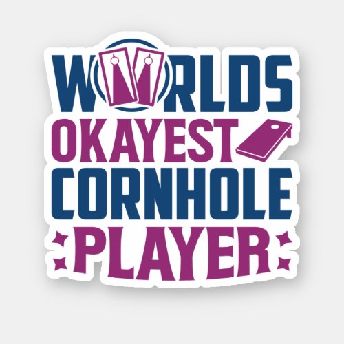 Cornhole Player Dummy boards Sack Toss Game Sticker