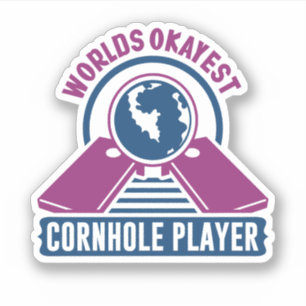 Cornhole Player, Dummy Boards, Sack Toss Game,  Sticker