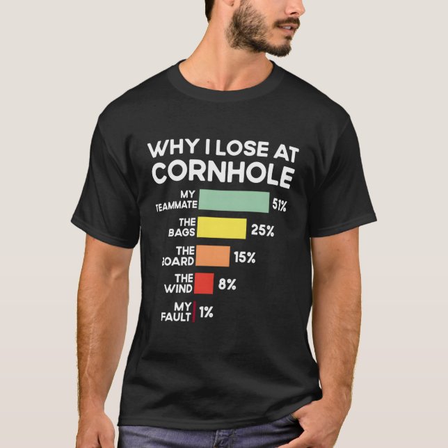 Cornhole Player Team Why I Lose At Cornhole T-Shirt (Front)