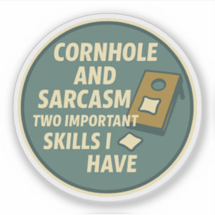 Cornhole Player With Sarcastic Sense of Humor Sticker