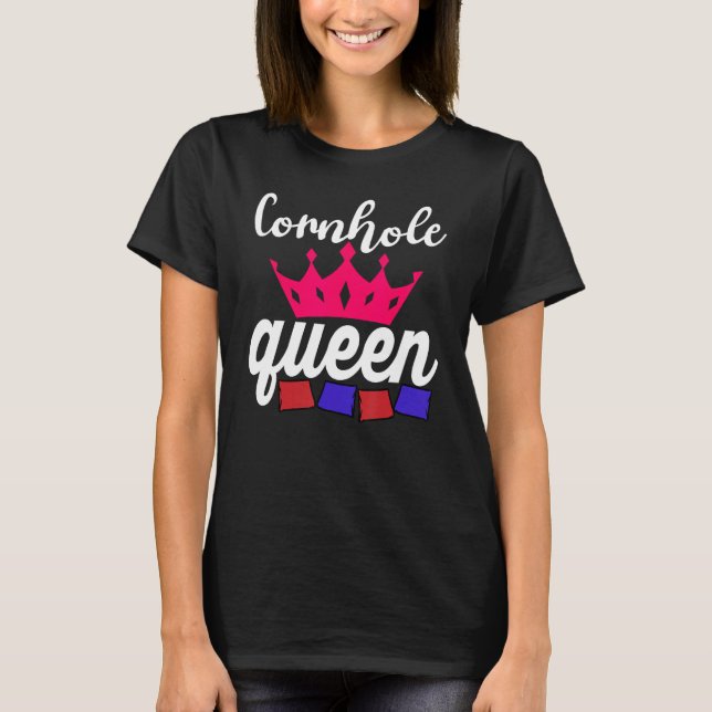 Cornhole Queen Corn Hole T-Shirt (Front)