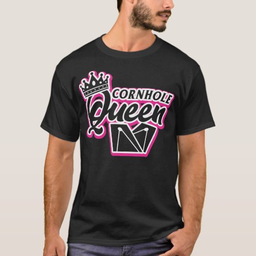 Cornhole Queen Womens Funny Bean Bag Gaming T_Shirt