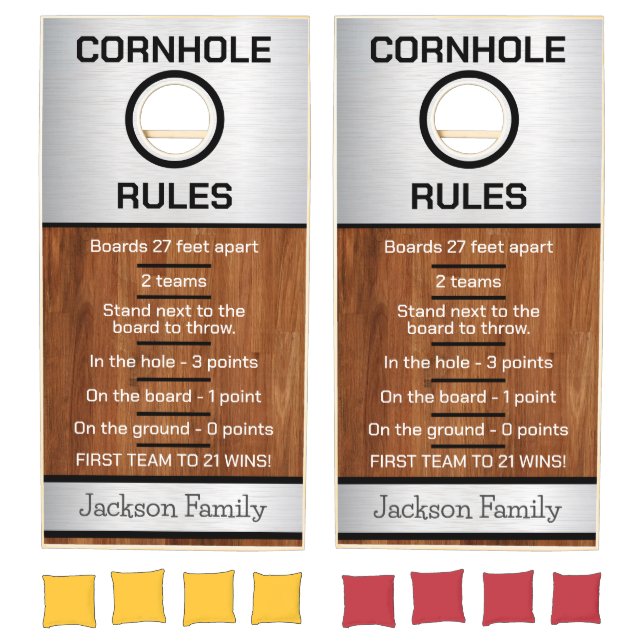 Cornhole Rules Customized Set (Set)