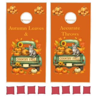 Cornhole Set-Autumn Leaves and Accurate Throws . Cornhole Set