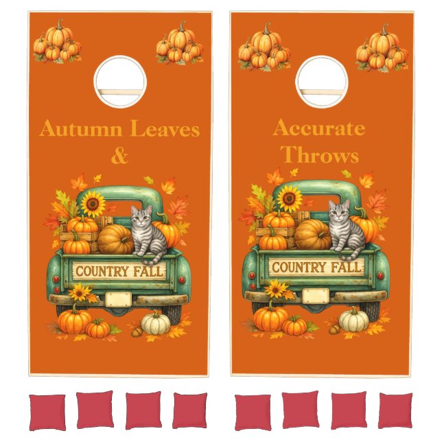 Cornhole Set-Autumn Leaves and Accurate Throws . Cornhole Set (Set)