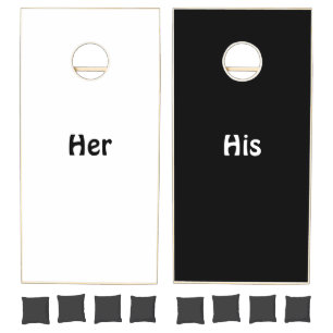 Cornhole Set Balck & White His Her