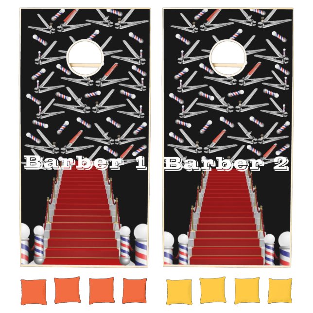 Cornhole Set Barber Clippers Barber Pole (Set)