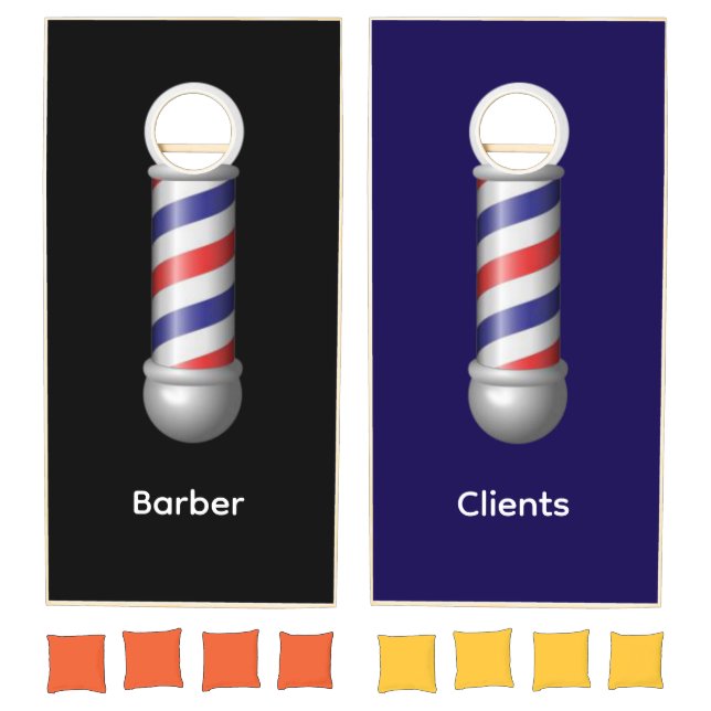 Cornhole Set Barber Pole Clients  (Set)