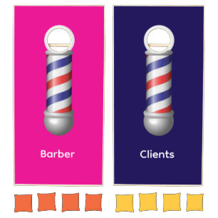 Cornhole Set Barber Pole Clients 