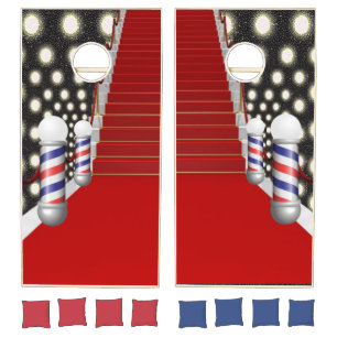 Cornhole Set Barbershop Barber Pole 