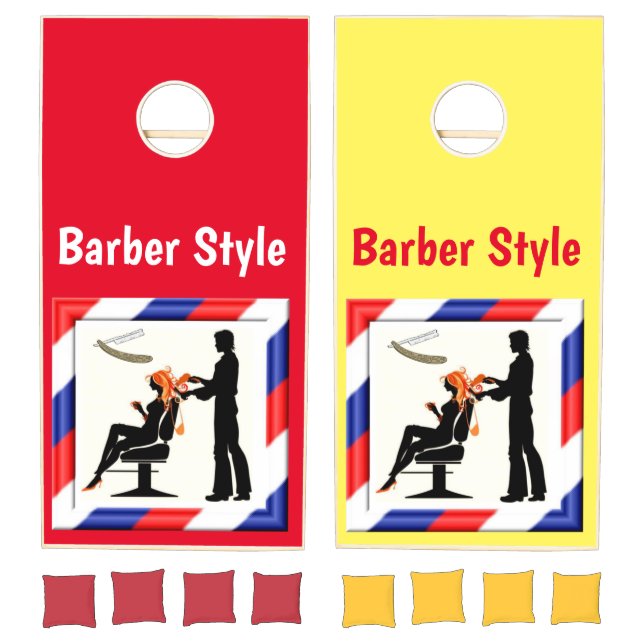 Cornhole Set Barbershop Style (Set)