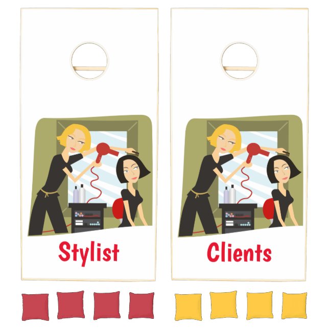 Cornhole Set Beauty Salon Stylist Clients (Set)