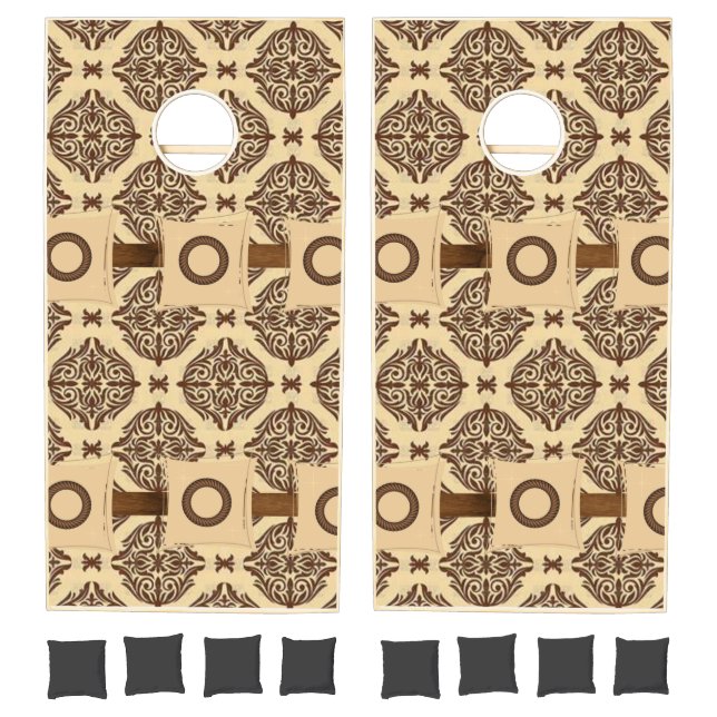 Cornhole Set Beige Circular (Set)