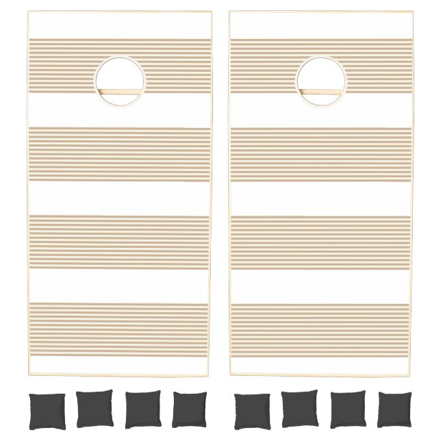 Cornhole Set Beige & White Stripe (Set)
