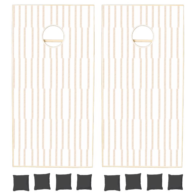 Cornhole Set Beige & White Stripe (Set)