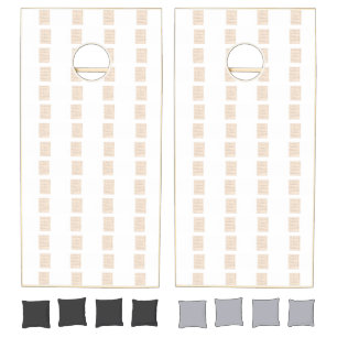 Cornhole Set Beige & White Stripe