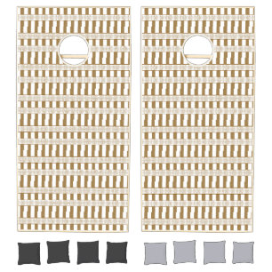 Cornhole Set Beige & White Stripe