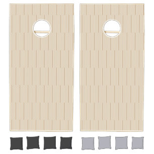 Cornhole Set Beige & White Stripe