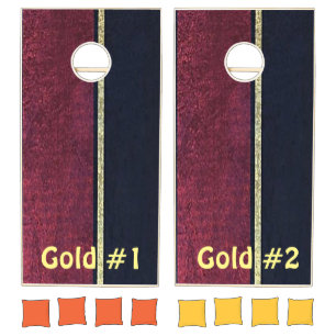 Cornhole Set Black & Gold Stripe