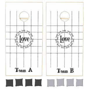Cornhole Set Black & White Love Family