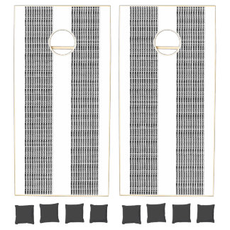 Cornhole Set Black & White Square